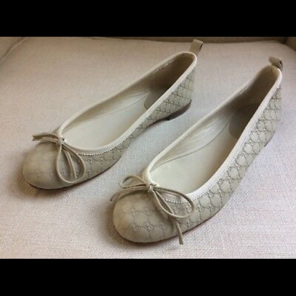 Gucci GG Ballet Flats Guccissima Bow 5.5 EUC